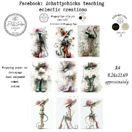 Wrapping Paper 9 A4 Designs Whimsical Cats Deco ラッピングペーパーシート