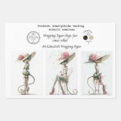 Wrapping Paper 9 A4 Designs Whimsical Cats Deco ラッピングペーパーシート (正面3)