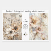 Wrapping Paper A3 Floral Designs Decoupage Paper ラッピングペーパーシート (正面)