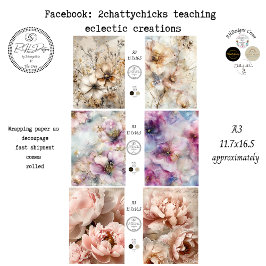 Wrapping Paper A3 Floral Designs Decoupage Paper ラッピングペーパーシート