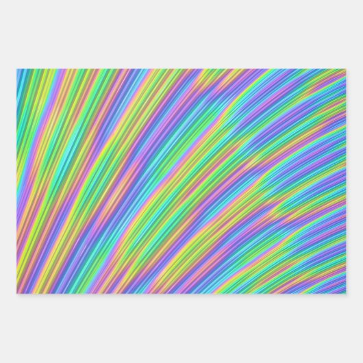 Wrapping Paper (Abstract Rainbow Colors) ラッピングペーパーシート (正面)