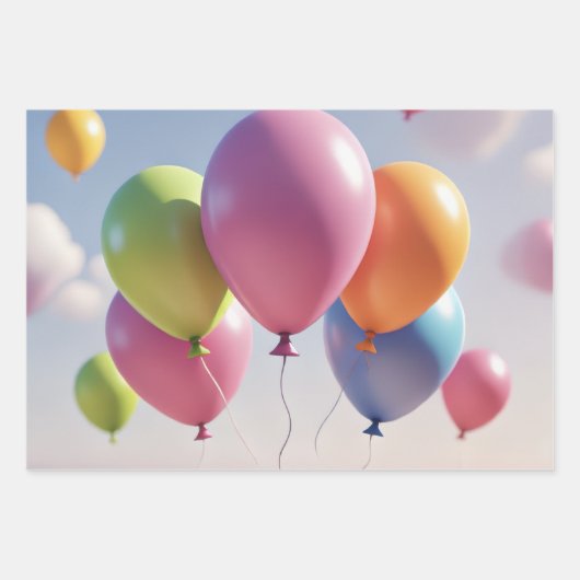 Wrapping Paper (Balloons) ラッピングペーパーシート (正面)