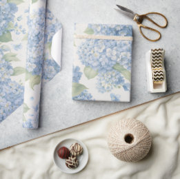 Wrapping Paper | Blue Hydrangea Floral Gift Wrap ラッピングペーパー