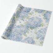 Wrapping Paper | Blue Hydrangea Floral Gift Wrap ラッピングペーパー (アンロールド)