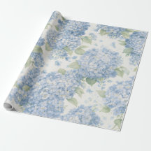 Wrapping Paper | Blue Hydrangea Floral Gift Wrap