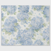 Wrapping Paper | Blue Hydrangea Flowers Gift Wrap ラッピングペーパー (フラット)