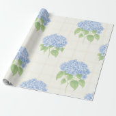 Wrapping Paper | Blue Hydrangea | Luxe Ivory Plaid ラッピングペーパー (アンロールド)