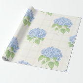 Wrapping Paper | Blue Hydrangea | Luxe Ivory Plaid ラッピングペーパー (アンロールド)