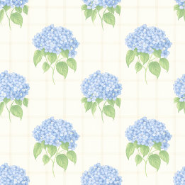 Wrapping Paper | Blue Hydrangea | Luxe Ivory Plaid ラッピングペーパー