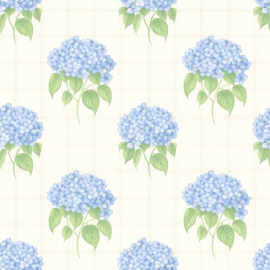 Wrapping Paper | Blue Hydrangea | Luxe Ivory Plaid ラッピングペーパー