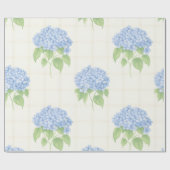 Wrapping Paper | Blue Hydrangea | Luxe Ivory Plaid ラッピングペーパー (フラット)