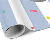 Wrapping Paper Blue & White Stripe Barber Pole ラッピングペーパー (ロールコーナー)