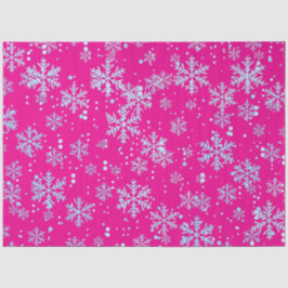 Wrapping Paper, Bright Fuchsia Snowflakes 薄葉紙