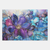 Wrapping Paper - Chic Stained Glass Florals ラッピングペーパーシート (正面3)