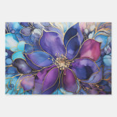 Wrapping Paper - Chic Stained Glass Florals ラッピングペーパーシート (正面2)