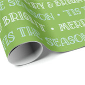 Wrapping Paper Christmas Merry And Bright Green ラッピングペーパー (ロールコーナー)