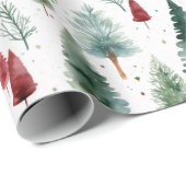 Wrapping Paper Christmas Modern Winter Trees ラッピングペーパー (ロールコーナー)