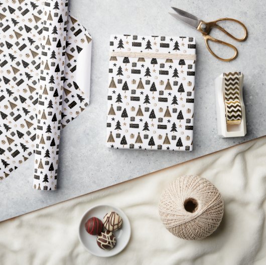 Wrapping Paper - Christmas Pattern ラッピングペーパー (クラフト)