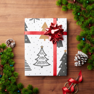 Wrapping Paper Christmas Winter Christmas Tree ラッピングペーパー
