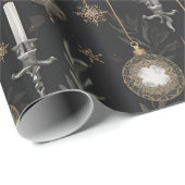 Wrapping Paper – Crimson Roses, Gold Ornaments  ラッピングペーパー (ロールコーナー)