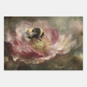 Wrapping Paper Decoupage Botanical Teal Florals  ラッピングペーパーシート (正面)