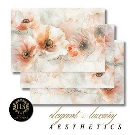 Wrapping Paper – Decoupage - Elegant Peony Florals ラッピングペーパーシート