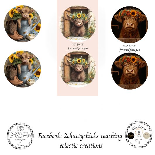 Wrapping Paper Decoupage Highland Cows 11" ラッピングペーパーシート