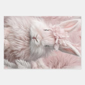 Wrapping Paper Decoupage Spring Lamb Pink Rabbit  ラッピングペーパーシート (正面2)