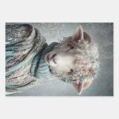 Wrapping Paper Decoupage Spring Lamb Pink Rabbit  ラッピングペーパーシート (正面)