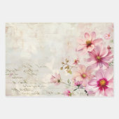 Wrapping Paper – Decoupage - Vintage Rose Florals ラッピングペーパーシート (正面)