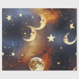 Wrapping Paper Dreamy Fiery Orange Celestial ラッピングペーパー
