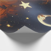 Wrapping Paper Dreamy Fiery Orange Celestial ラッピングペーパー (角)