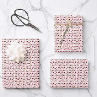 Wrapping Paper Flat Sheet - Red Theme ラッピングペーパーシート