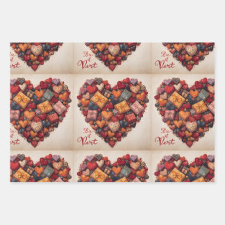 Wrapping Paper Flat Sheet Set of 3 ラッピングペーパーシート