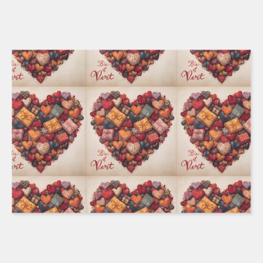 Wrapping Paper Flat Sheet Set of 3 ラッピングペーパーシート (正面)