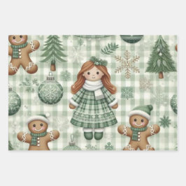 Wrapping Paper Flat Sheet Set of 3 ラッピングペーパーシート