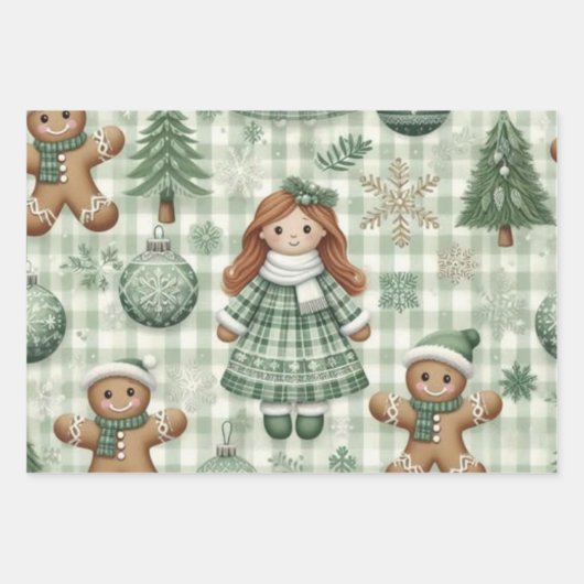 Wrapping Paper Flat Sheet Set of 3 ラッピングペーパーシート (正面)