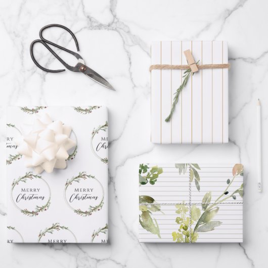 Wrapping Paper Flat Sheet Set of 3 ラッピングペーパーシート (正面)