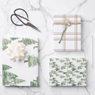 Wrapping Paper Flat Sheet Set of 3 ラッピングペーパーシート