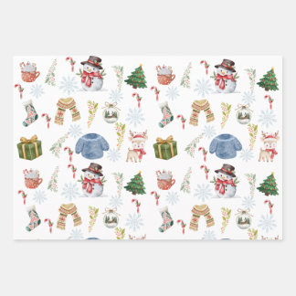 Wrapping Paper Flat Sheet Set of 3 ラッピングペーパーシート