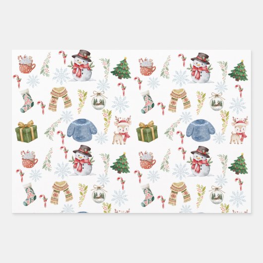 Wrapping Paper Flat Sheet Set of 3 ラッピングペーパーシート (正面)