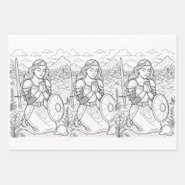 Wrapping Paper Flat Sheet Set of 3 ラッピングペーパーシート