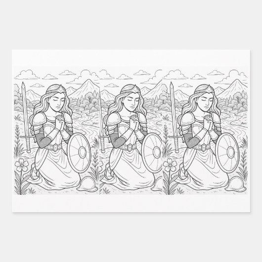 Wrapping Paper Flat Sheet Set of 3 ラッピングペーパーシート (正面)