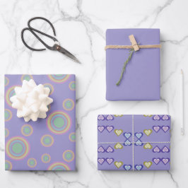 Wrapping Paper Flat Sheet Set of 3 ラッピングペーパーシート