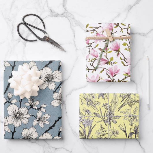 Wrapping Paper Flat Sheet Set of 3 ラッピングペーパーシート (正面)