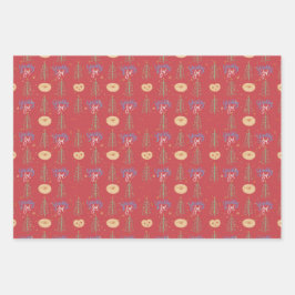 Wrapping Paper Flat Sheet Set of 3 ラッピングペーパーシート