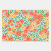 Wrapping Paper Flat Sheet Set of 3 - Marigold ラッピングペーパーシート (正面3)