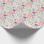 Wrapping Paper - Floral Design Red Blue Yellow ラッピングペーパー (角)