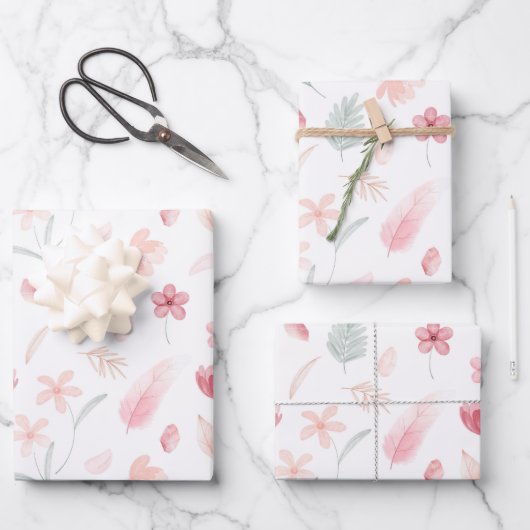 Wrapping Paper - Floral Wrapping Paper ラッピングペーパーシート (正面)
