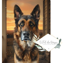 Wrapping paper German Sheppard Lovers- Decoupage ラッピングペーパーシート